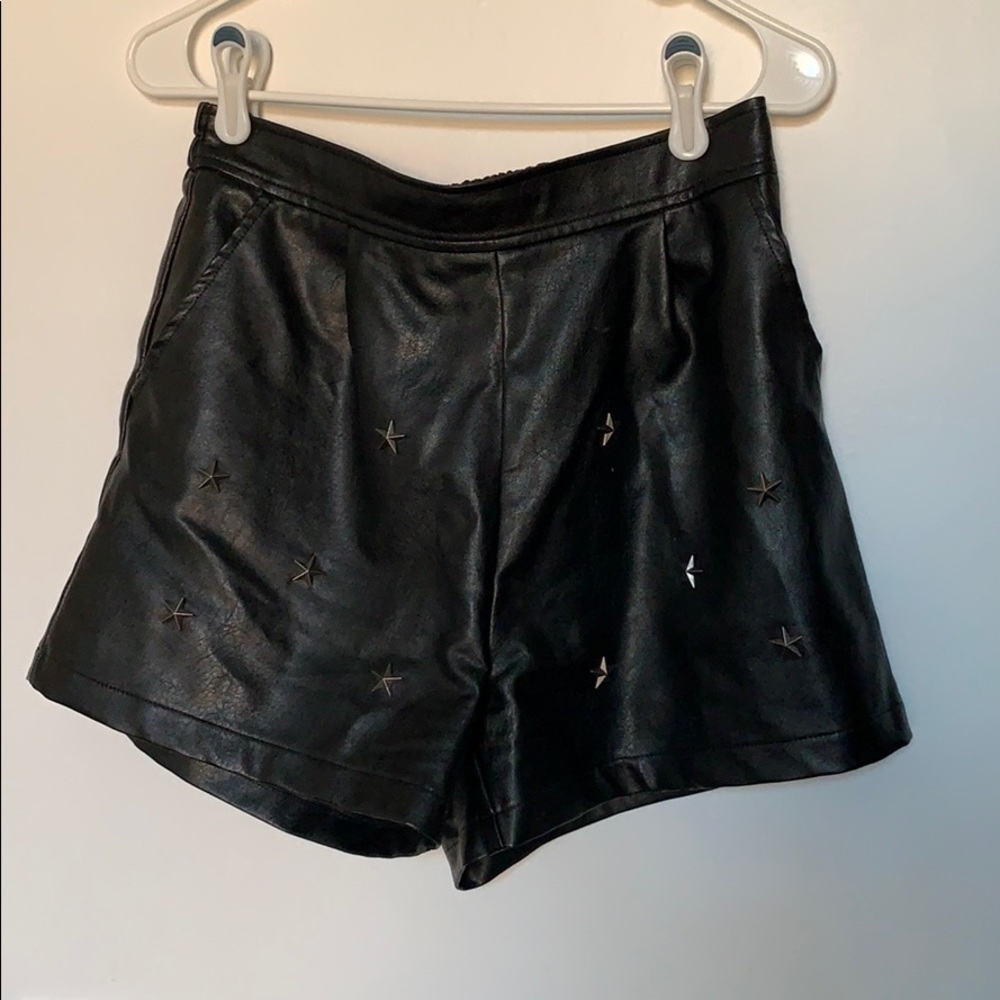 Pleather Star Studded shorts
